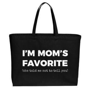 Moms Favorite Son Daughter Im Moms Favorite Cotton Canvas Jumbo Tote