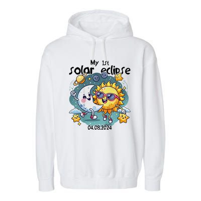 My First Solar Eclipse April 8 2024 Garment-Dyed Fleece Hoodie