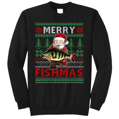 Merry Fishmas Santa Fishing Fishers Ugly Christmas Sweater Sweatshirt