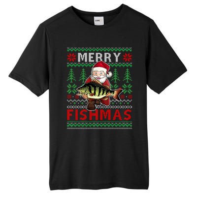 Merry Fishmas Santa Fishing Fishers Ugly Christmas Sweater Tall Fusion ChromaSoft Performance T-Shirt