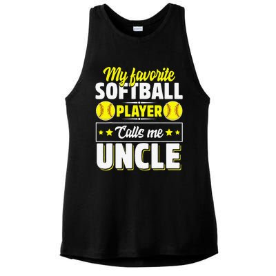 My Favorite Softball Player Calls Me Uncle Cute Ladies PosiCharge Tri-Blend Wicking Tank