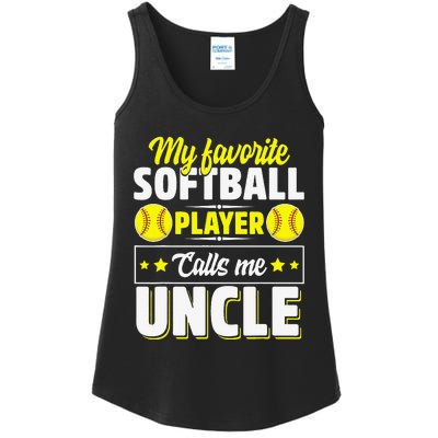 My Favorite Softball Player Calls Me Uncle Cute Ladies Essential Tank