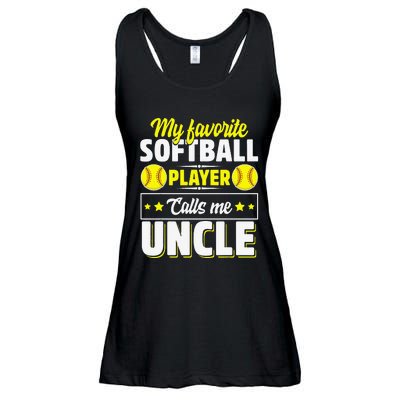 My Favorite Softball Player Calls Me Uncle Cute Ladies Essential Flowy Tank