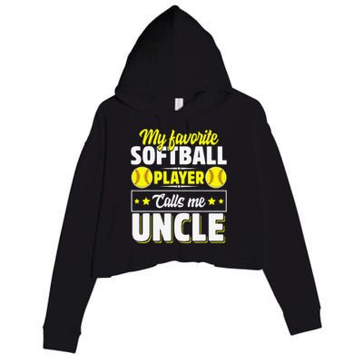 My Favorite Softball Player Calls Me Uncle Cute Crop Fleece Hoodie