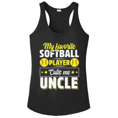 My Favorite Softball Player Calls Me Uncle Cute Ladies PosiCharge Competitor Racerback Tank