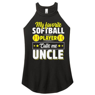 My Favorite Softball Player Calls Me Uncle Cute Women's Perfect Tri Rocker Tank