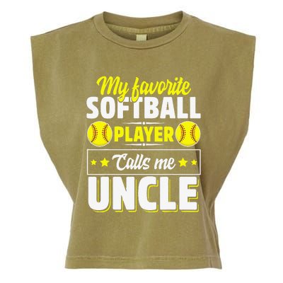 My Favorite Softball Player Calls Me Uncle Cute Garment-Dyed Women's Muscle Tee