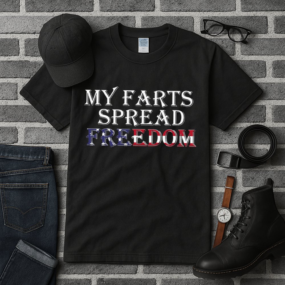 My Farts Spread Freedom Redneck Country Joke USA Flag Humor Tall T-Shirt