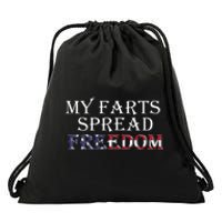 My Farts Spread Freedom Redneck Country Joke USA Flag Humor Drawstring Bag