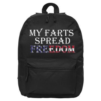 My Farts Spread Freedom Redneck Country Joke USA Flag Humor 16 in Basic Backpack