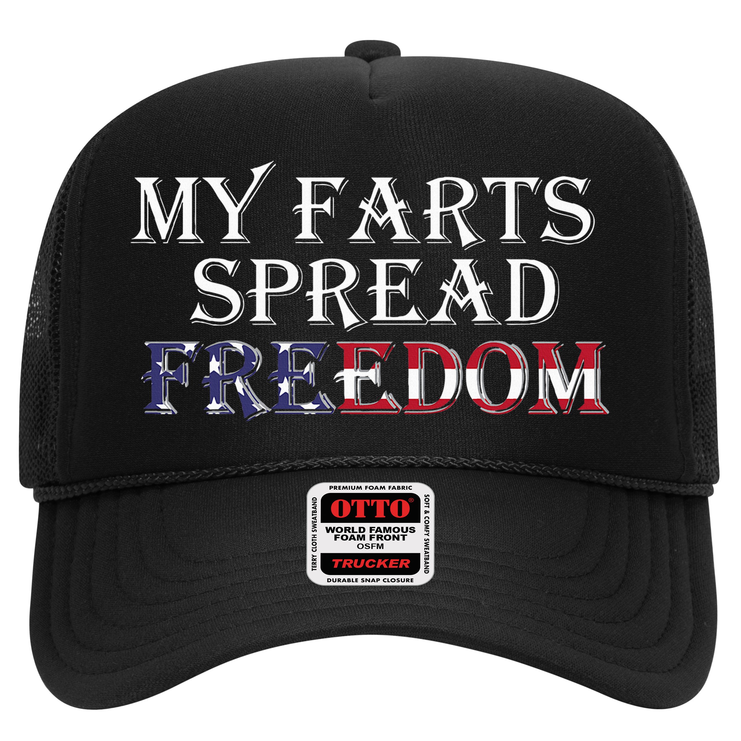 My Farts Spread Freedom Redneck Country Joke USA Flag Humor Hat