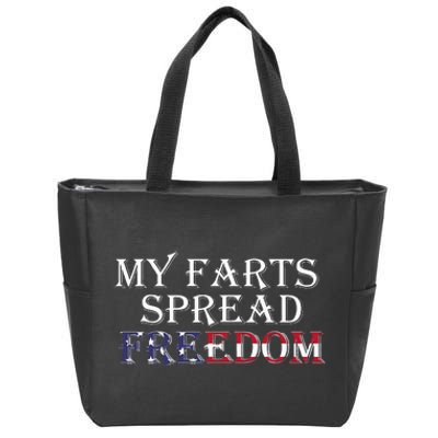 My Farts Spread Freedom Redneck Country Joke USA Flag Humor Zip Tote Bag