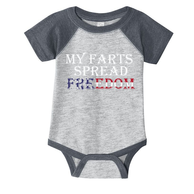My Farts Spread Freedom Redneck Country Joke USA Flag Humor Infant Baby Jersey Bodysuit