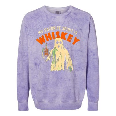 My Favorite Spirit Is Whiskey Colorblast Crewneck Sweatshirt