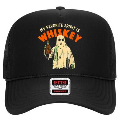 My Favorite Spirit Is Whiskey High Crown Mesh Back Trucker Hat