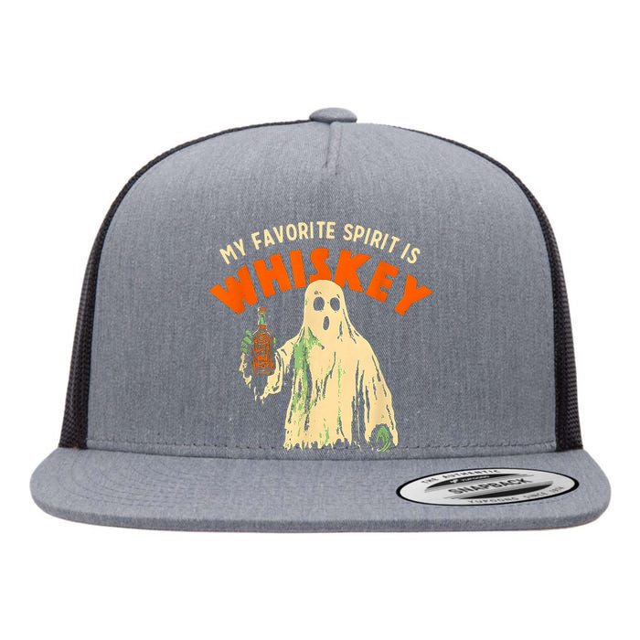 My Favorite Spirit Is Whiskey Flat Bill Trucker Hat