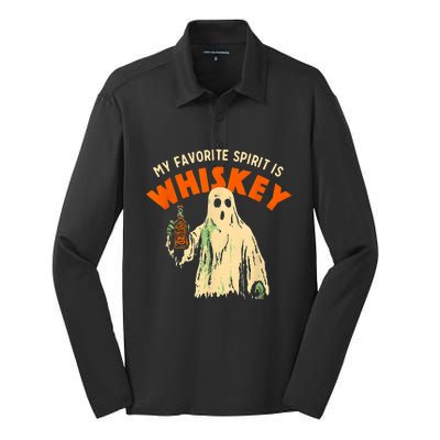 My Favorite Spirit Is Whiskey Silk Touch Performance Long Sleeve Polo