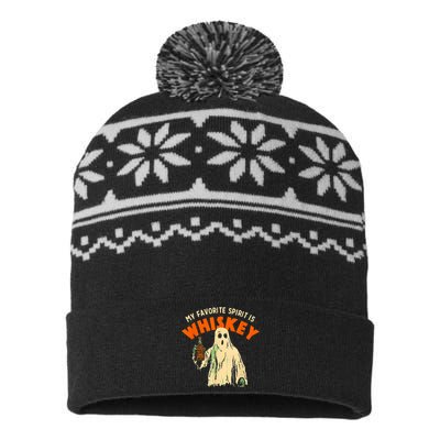 My Favorite Spirit Is Whiskey USA-Made Snowflake Beanie