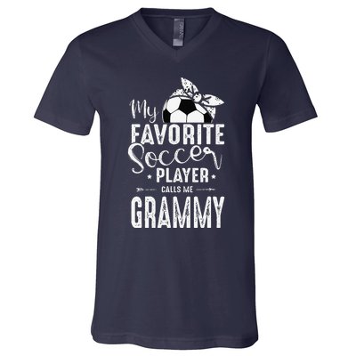 My Favorite Soccer Player Calls Me Grammy V-Neck T-Shirt