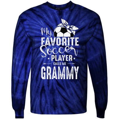 My Favorite Soccer Player Calls Me Grammy Tie-Dye Long Sleeve Shirt