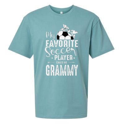 My Favorite Soccer Player Calls Me Grammy Sueded Cloud Jersey T-Shirt