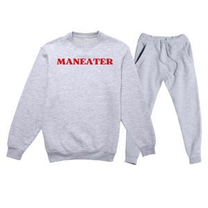 Maneater Funny Sarcastic Aesthetic Feminist Premium Crewneck Sweatsuit Set