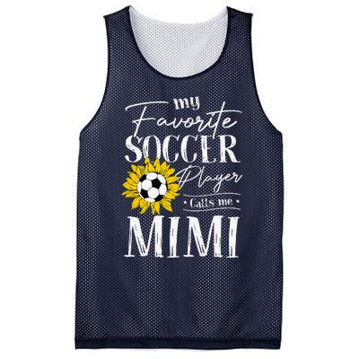 My Favorite Soccer Player Calls Me Mimi Sunflower Mesh Reversible Basketball Jersey Tank