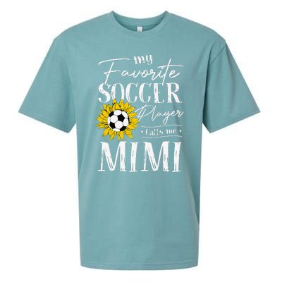 My Favorite Soccer Player Calls Me Mimi Sunflower Sueded Cloud Jersey T-Shirt