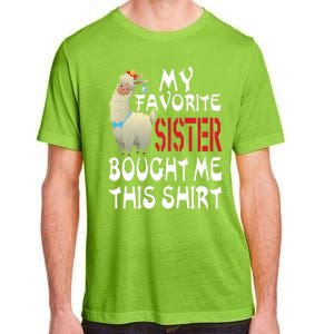 My Favorite Sister Bought Me This Funny Gift Christmas Llama Gift Adult ChromaSoft Performance T-Shirt