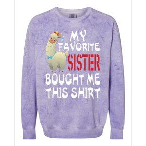 My Favorite Sister Bought Me This Funny Gift Christmas Llama Gift Colorblast Crewneck Sweatshirt