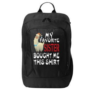 My Favorite Sister Bought Me This Funny Gift Christmas Llama Gift City Backpack