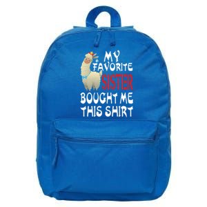 My Favorite Sister Bought Me This Funny Gift Christmas Llama Gift 16 in Basic Backpack