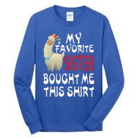 My Favorite Sister Bought Me This Funny Gift Christmas Llama Gift Tall Long Sleeve T-Shirt