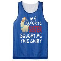 My Favorite Sister Bought Me This Funny Gift Christmas Llama Gift Mesh Reversible Basketball Jersey Tank