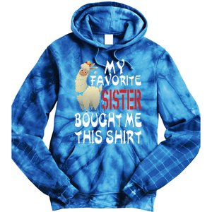 My Favorite Sister Bought Me This Funny Gift Christmas Llama Gift Tie Dye Hoodie