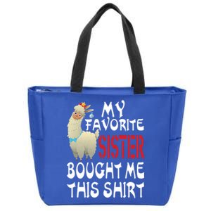 My Favorite Sister Bought Me This Funny Gift Christmas Llama Gift Zip Tote Bag