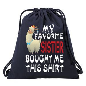 My Favorite Sister Bought Me This Funny Gift Christmas Llama Gift Drawstring Bag