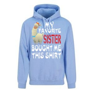 My Favorite Sister Bought Me This Funny Gift Christmas Llama Gift Unisex Surf Hoodie