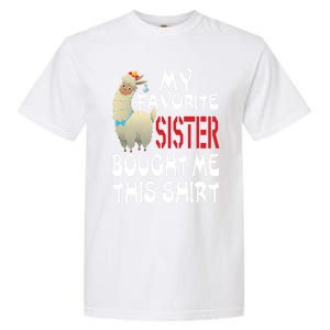 My Favorite Sister Bought Me This Funny Gift Christmas Llama Gift Garment-Dyed Heavyweight T-Shirt