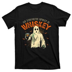 My Favorite Spirit Is Whiskey Funny Ghost Halloween Costume T-Shirt