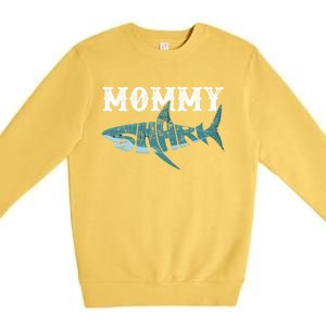 Mommy Funny Shark Family Matching Shark Lover Ocean Animal Cool Gift Premium Crewneck Sweatshirt