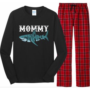 Mommy Funny Shark Family Matching Shark Lover Ocean Animal Cool Gift Long Sleeve Pajama Set