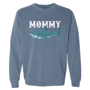 Mommy Funny Shark Family Matching Shark Lover Ocean Animal Cool Gift Garment-Dyed Sweatshirt