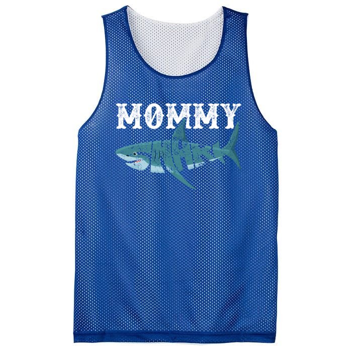 Mommy Funny Shark Family Matching Shark Lover Ocean Animal Cool Gift Mesh Reversible Basketball Jersey Tank