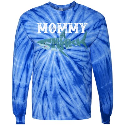 Mommy Funny Shark Family Matching Shark Lover Ocean Animal Cool Gift Tie-Dye Long Sleeve Shirt