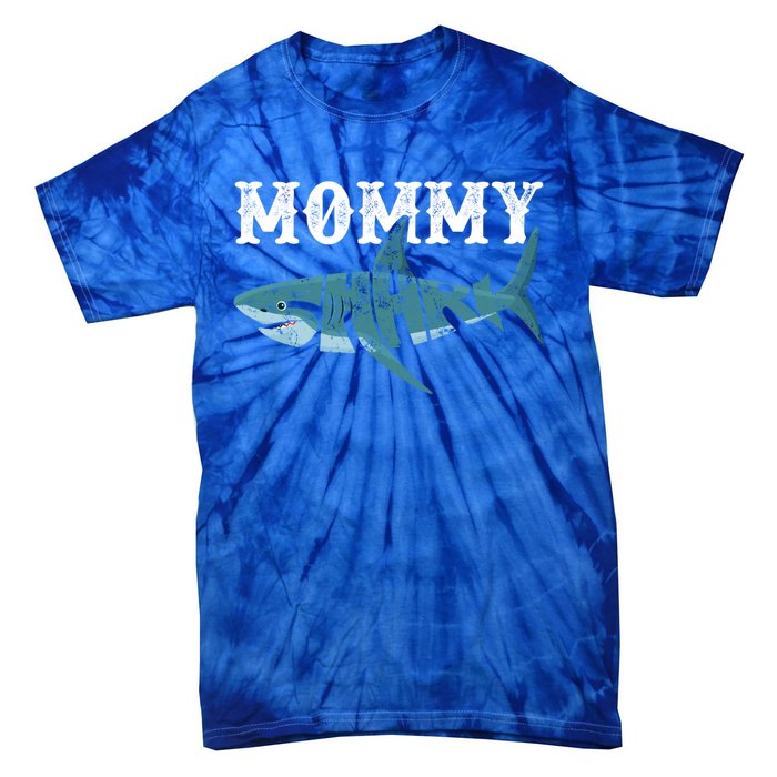 Mommy Funny Shark Family Matching Shark Lover Ocean Animal Cool Gift Tie-Dye T-Shirt