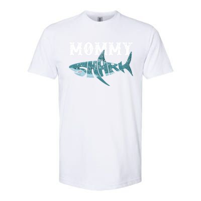 Mommy Funny Shark Family Matching Shark Lover Ocean Animal Cool Gift Softstyle CVC T-Shirt