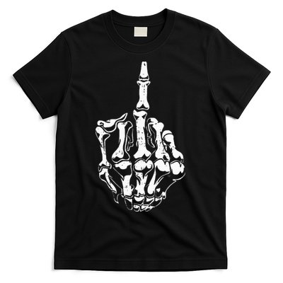 Middle Finger Skeleton Hand Halloween Costume for Adults T-Shirt