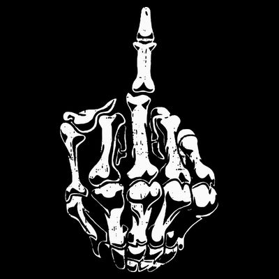 Middle Finger Skeleton Hand Halloween Costume for Adults T-Shirt