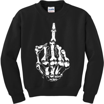 Middle Finger Skeleton Hand Halloween Costume for Adults Kids Sweatshirt